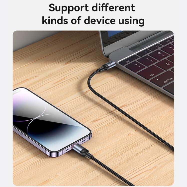 Cable de Datos y Carga Yesido CA184 PD27W 3A USB-C a 8 Pines 2 m (Negro)