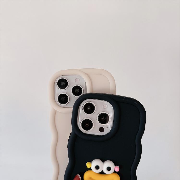 Funda TPU para iPhone 12 con Forma de Boca de Salchicha y Cadena de Cuentas (Rosa)