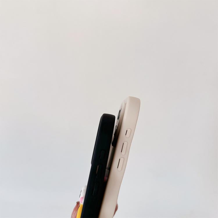 Funda TPU para iPhone 12 con Forma de Boca de Salchicha y Cadena de Cuentas (Rosa)