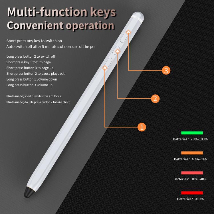 Lápiz Capacitivo Bluetooth C1 para Teléfonos Móviles, Tabletas y PC (Blanco)