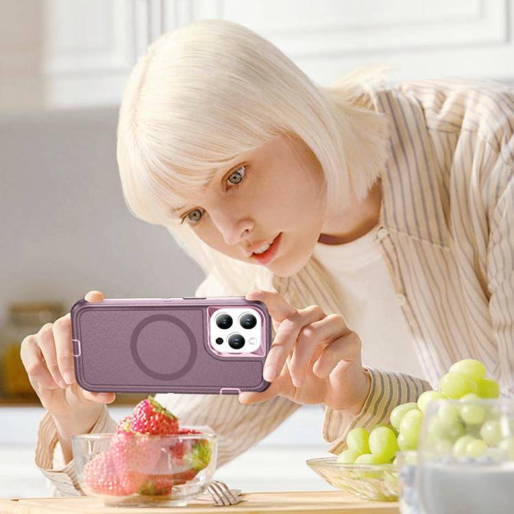 Funda Magnética Magsafe Resistente al Agua para iPhone 16 Pro Life (Morado y Rosa)