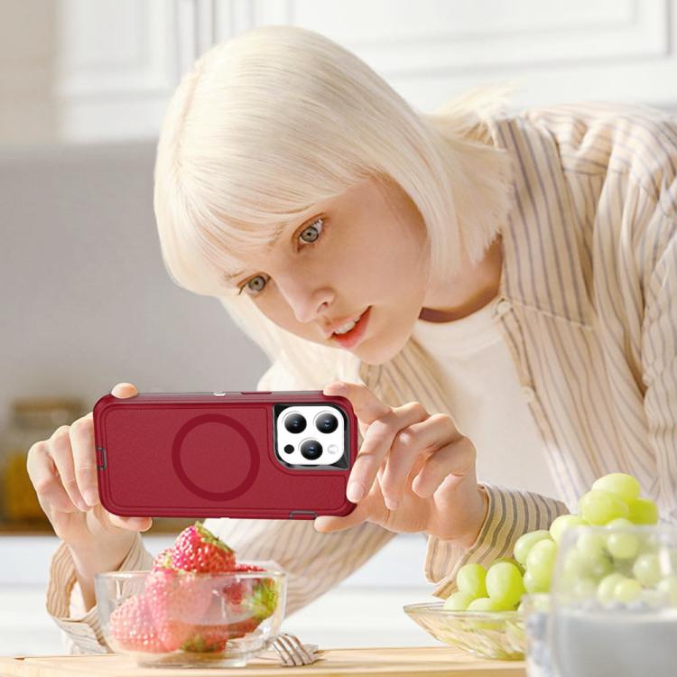 Funda Magnética para iPhone 16 Plus Life Magsafe Resistente y Resistente al Agua (Roja)