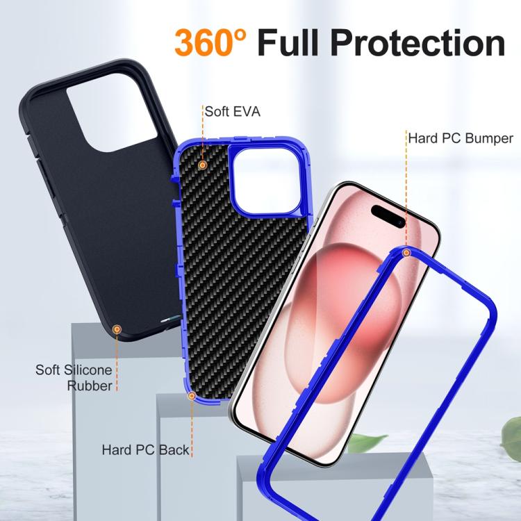 Funda Magnética para iPhone 15 Pro Max Life Resistente al Agua y Golpes (Azul Oscuro y Azul Real)