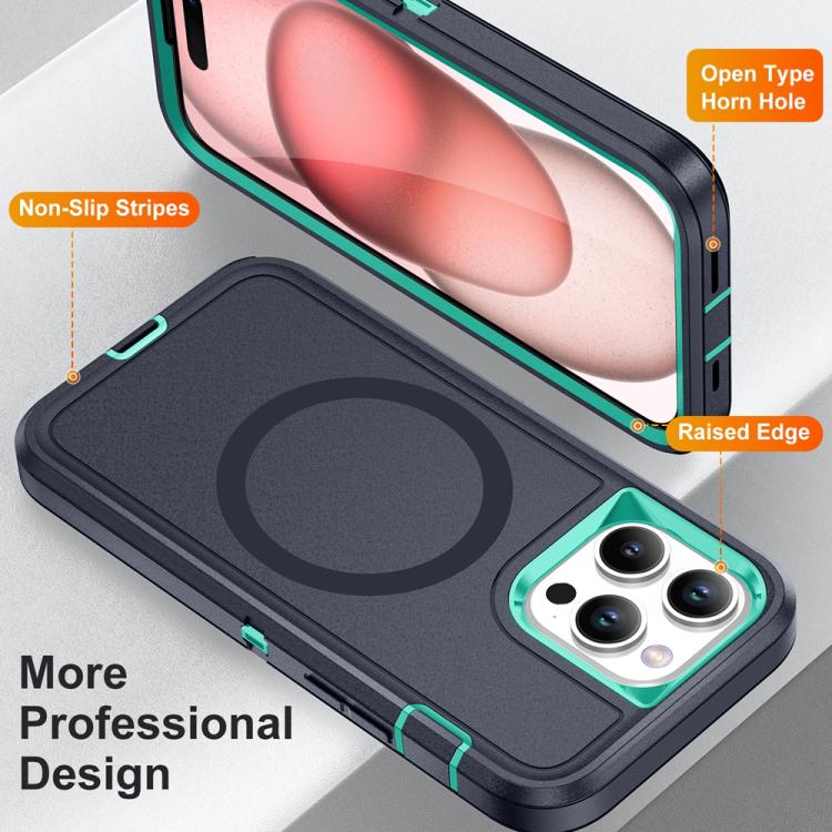Funda Magnética para iPhone 15 Pro Max Life Resistente al Agua y Golpes (Azul Oscuro y Azul Claro)