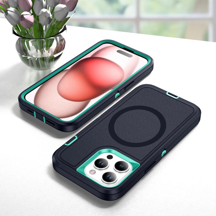 Funda Magnética para iPhone 15 Pro Max Life Resistente al Agua y Golpes (Azul Oscuro y Azul Claro)