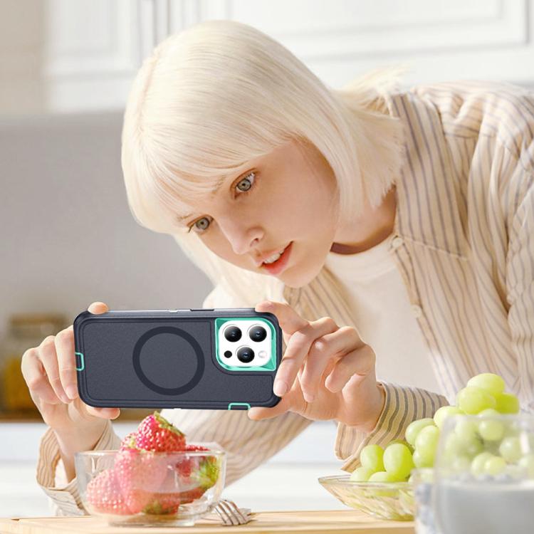 Funda Magnética para iPhone 15 Pro Max Life Resistente al Agua y Golpes (Azul Oscuro y Azul Claro)