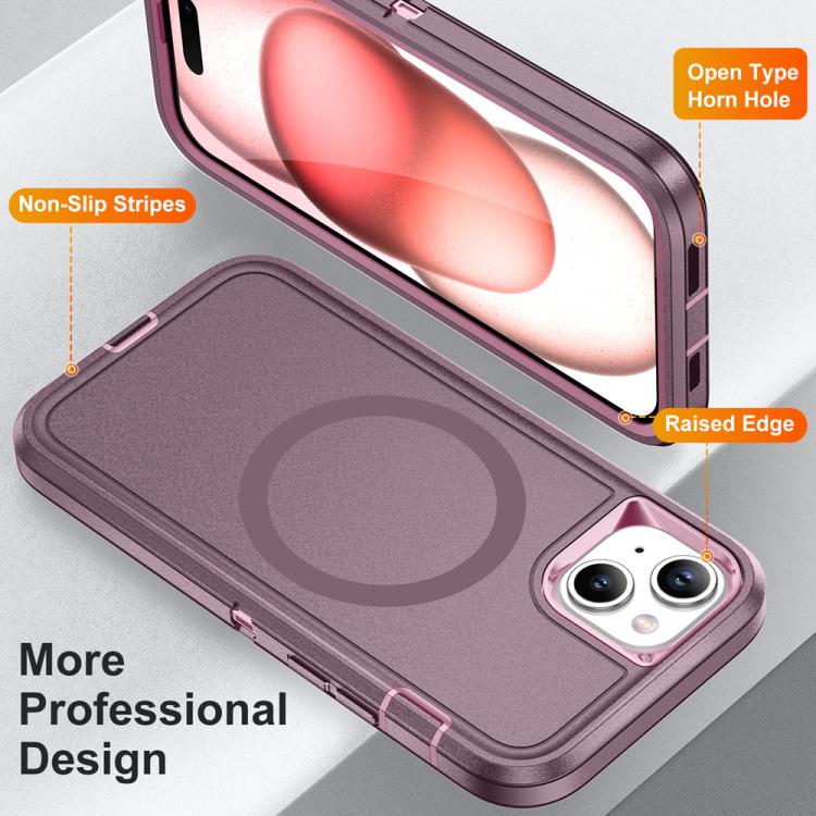 Funda Magnética para iPhone 14 Plus/15 Plus Life Resistente al Agua (Morado y Rosa)