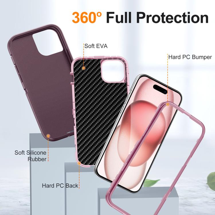Funda Magnética para iPhone 14 Plus/15 Plus Life Resistente al Agua (Morado y Rosa)