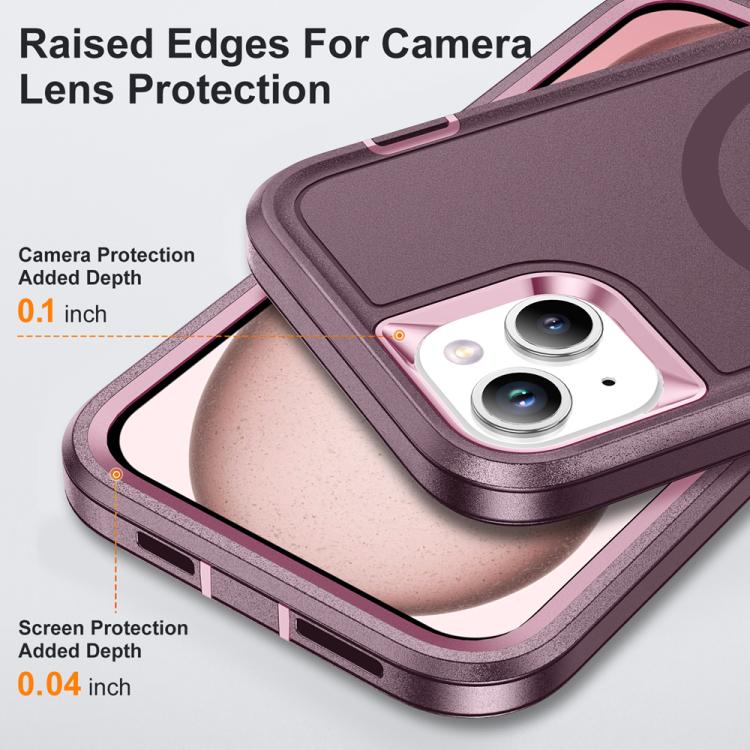 Funda Magnética para iPhone 14 Plus/15 Plus Life Resistente al Agua (Morado y Rosa)
