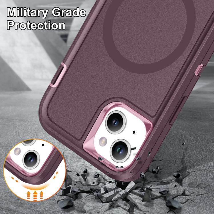 Funda Magnética para iPhone 14 Plus/15 Plus Life Resistente al Agua (Morado y Rosa)