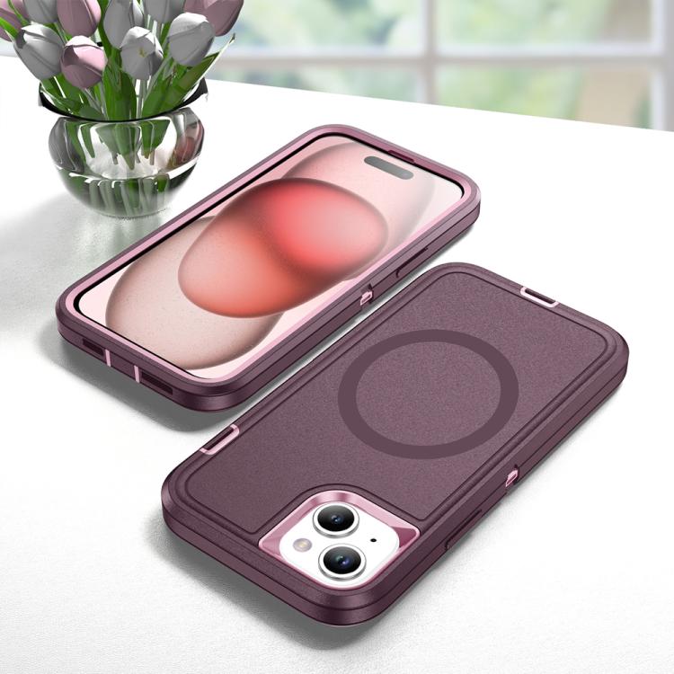 Funda Magnética para iPhone 14 Plus/15 Plus Life Resistente al Agua (Morado y Rosa)