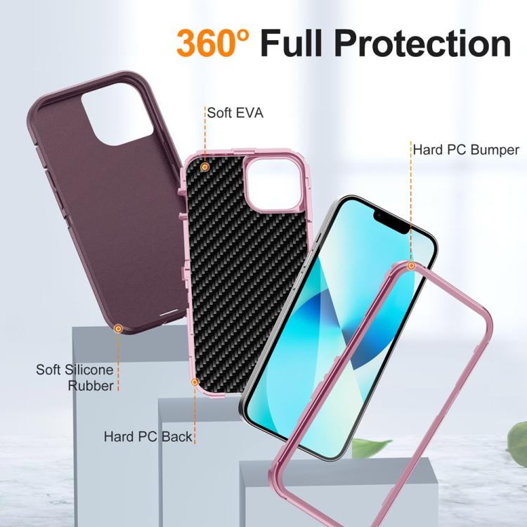 Funda Magnética para iPhone 13/14 Resistente al Agua y Magsafe (Morado y Rosa)