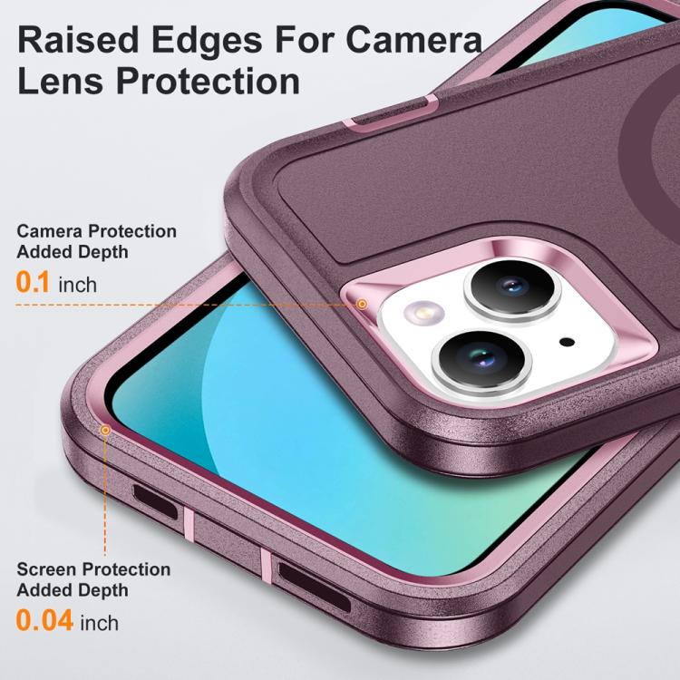 Funda Magnética para iPhone 13/14 Resistente al Agua y Magsafe (Morado y Rosa)