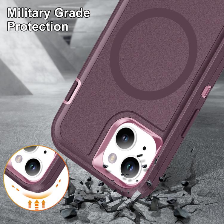 Funda Magnética para iPhone 13/14 Resistente al Agua y Magsafe (Morado y Rosa)