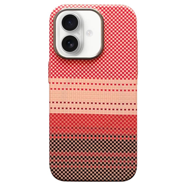 Estuche para Teléfono con Marco de Protección de Lente de Metal Magsafe para iPhone 16 (Naranja Atardecer)