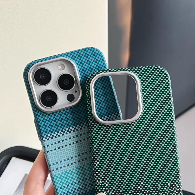 Estuche para Teléfono con Marco de Protección de Lente de Metal Magsafe para iPhone 15 Plus (Verde Luna)