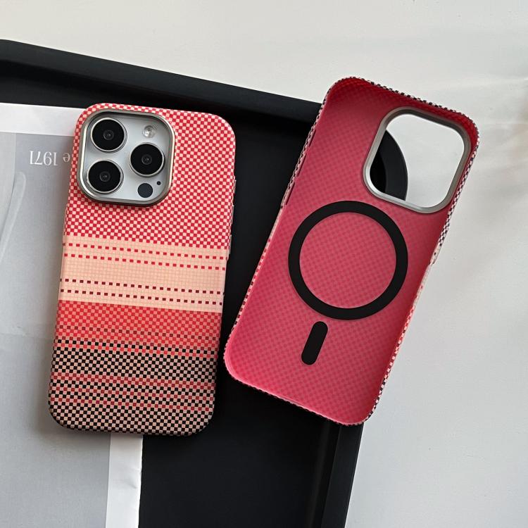 Estuche para Teléfono iPhone 15 Pro Max Marco Protección Lente Metal Magsafe (Naranja Atardecer)