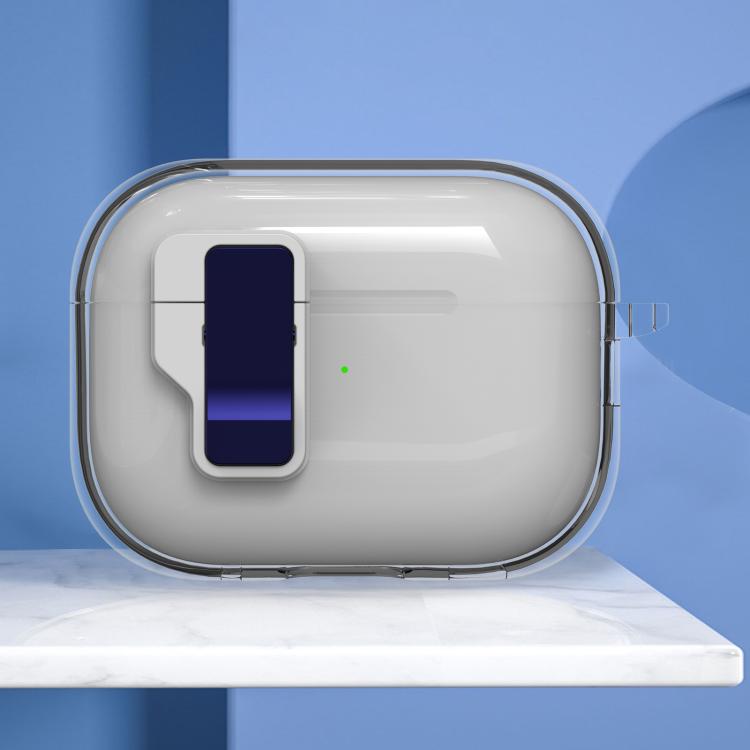 Estuche Para Auriculares Inalámbricos Airpods Pro Ice Crystals Con Interruptor Magnético (Azul Oscuro Transparente)