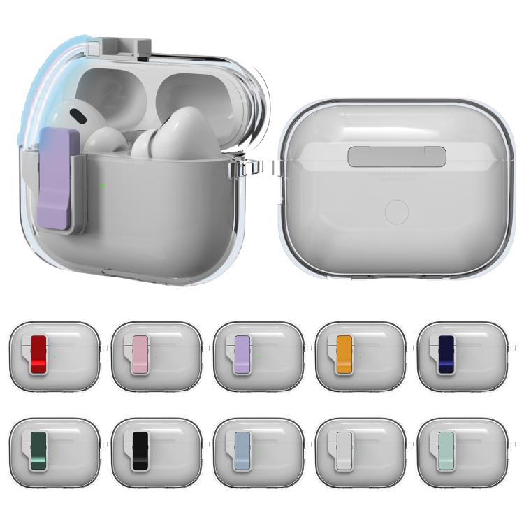 Estuche para Auriculares Inalámbricos Airpods Pro Ice Crystals con Interruptor Magnético (Negro Transparente)