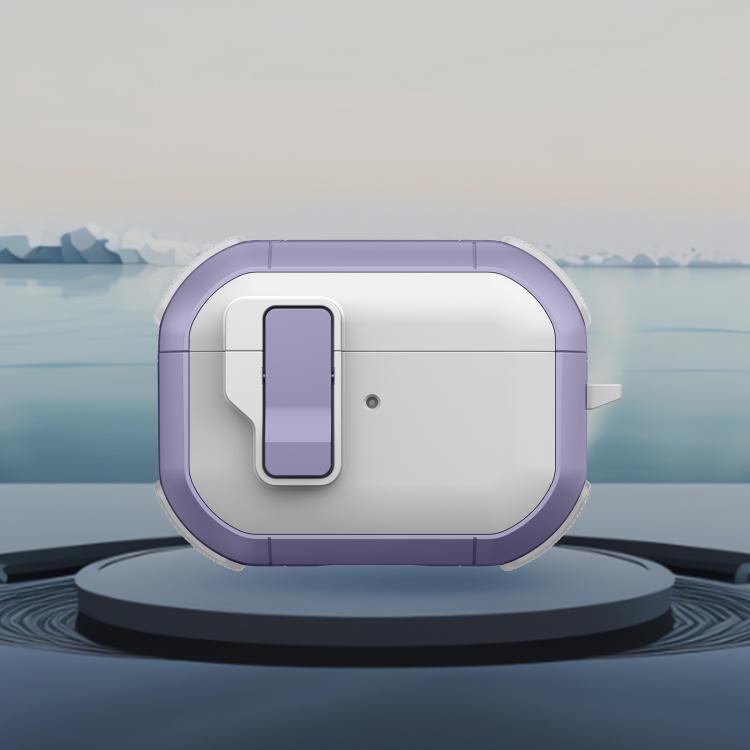 Estuche para Auriculares Inalámbricos Airpods Pro Starship con Interruptor Magnético (Blanco y Morado)