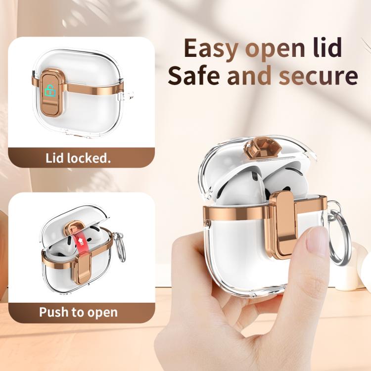 Estuche para Auriculares Inalámbricos Airpods Pro Galvanizado Transparente con Cierre de Seguridad (Verde Claro)