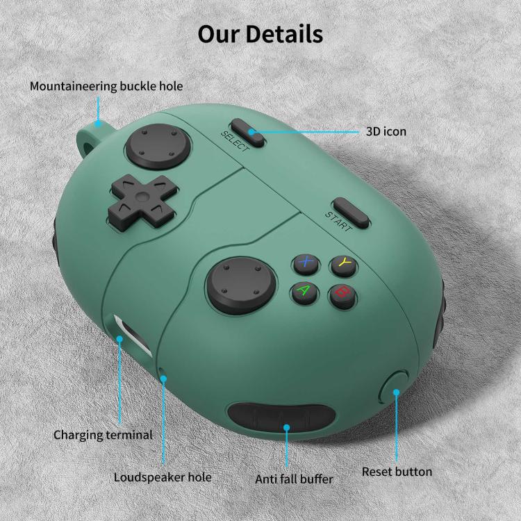 Funda de Silicona para Auriculares Huawei Freebuds Pro 2 Estilo Consola de Juegos Retro (Verde Pino)