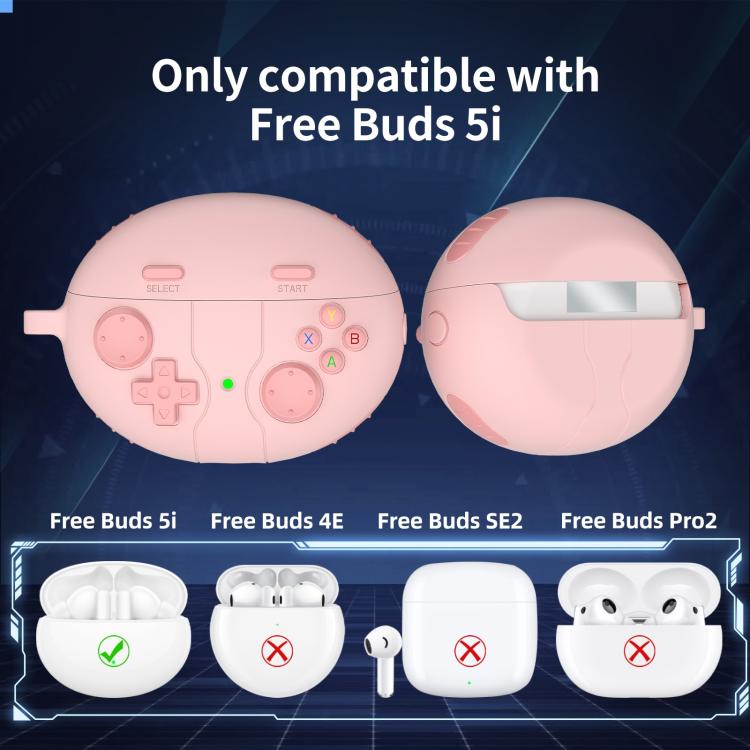 Estuche de Silicona para Auriculares Huawei Freebuds 5I/6I Estilo Consola Retro (Rosa)