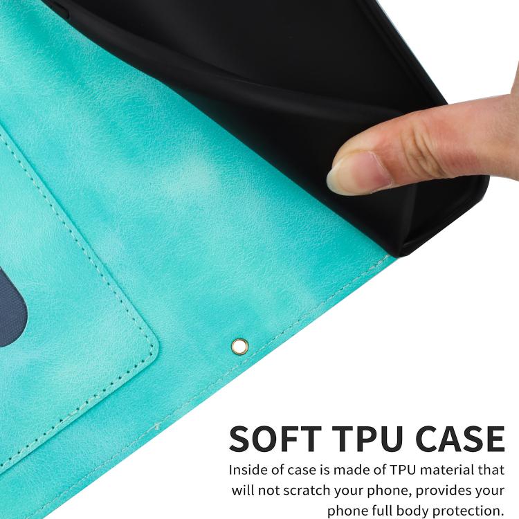 Funda de Cuero para Teléfono Fujitsu Arrows We2 con Estampado Floral y Cordón (Verde)