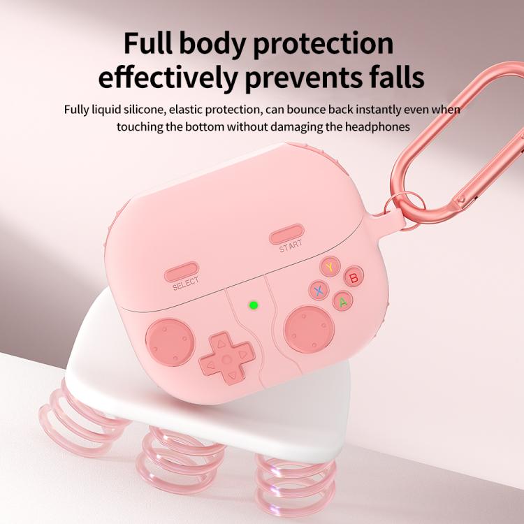 Estuche de Silicona para Auriculares Samsung Galaxy Buds3 y Buds3 Pro Estilo Consola Retro (Rosa)