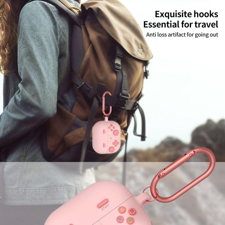 Estuche de Silicona para Auriculares Samsung Galaxy Buds3 y Buds3 Pro Estilo Consola Retro (Rosa)
