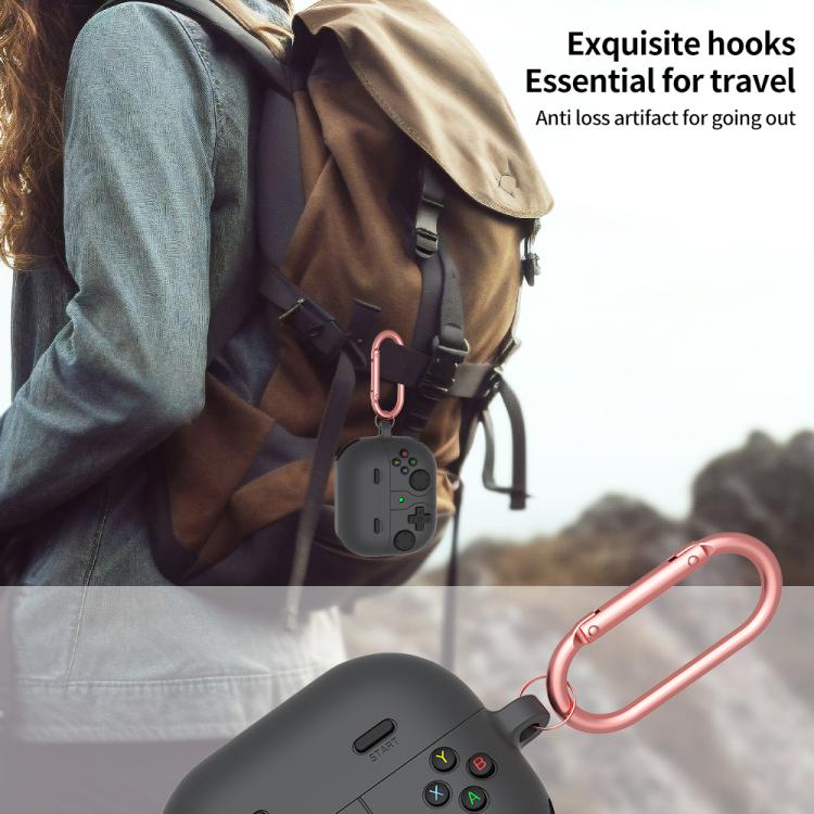 Estuche de Silicona para Auriculares Samsung Galaxy Buds3 y Buds3 Pro Estilo Consola Retro (Gris Oscuro)