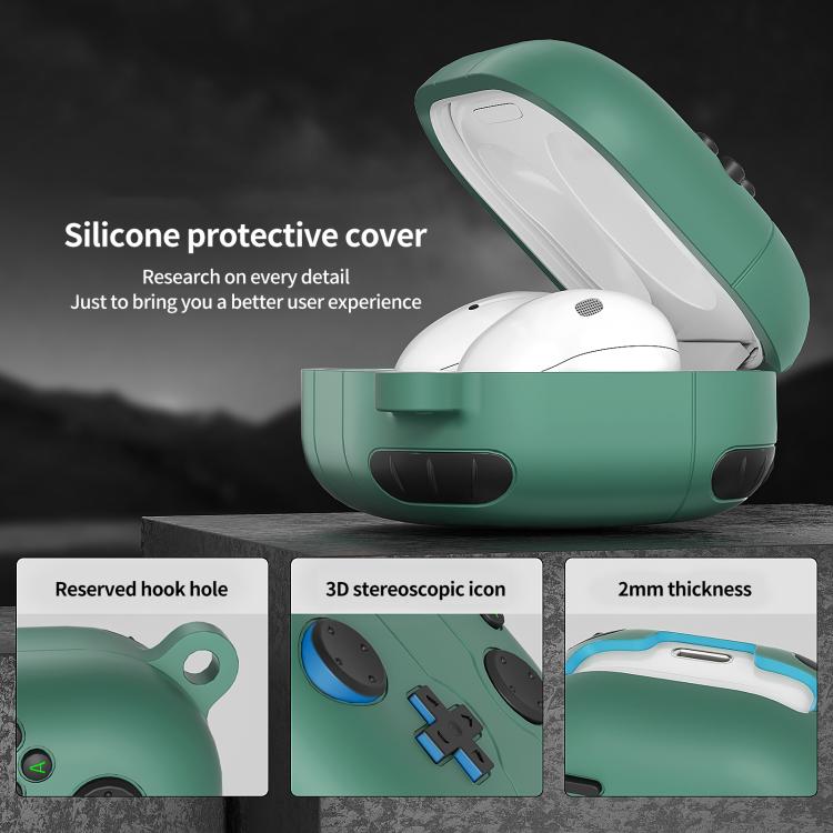 Funda de Silicona para Auriculares Samsung Galaxy Buds Live Estilo Consola Retro (Verde Pino)