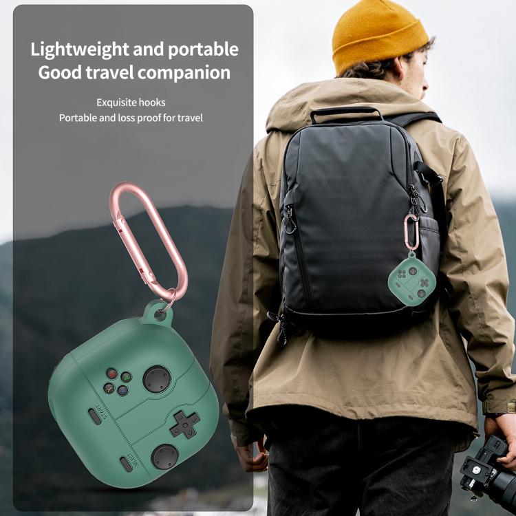 Funda de Silicona para Auriculares Samsung Galaxy Buds Live Estilo Consola Retro (Verde Pino)