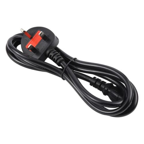 Cable de Alimentación para Ordenador con Enchufe Británico de 3 Pines, 1,8 Metros (Negro)