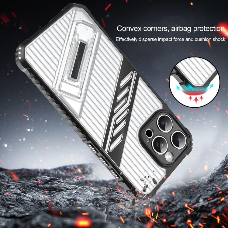 Funda híbrida TPU para iPhone 12 con soporte para PC (Gris Espacial)