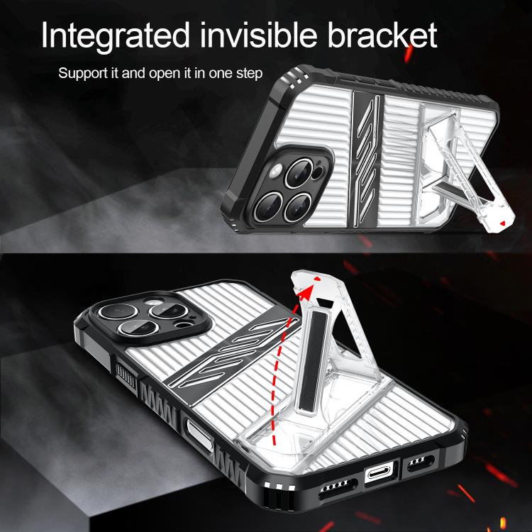 Funda híbrida TPU para iPhone 12 con soporte para PC (Gris Espacial)