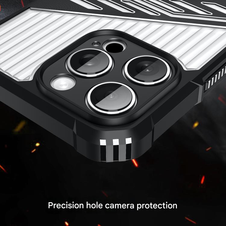 Funda híbrida TPU para iPhone 12 con soporte PC (Negro Transparente)