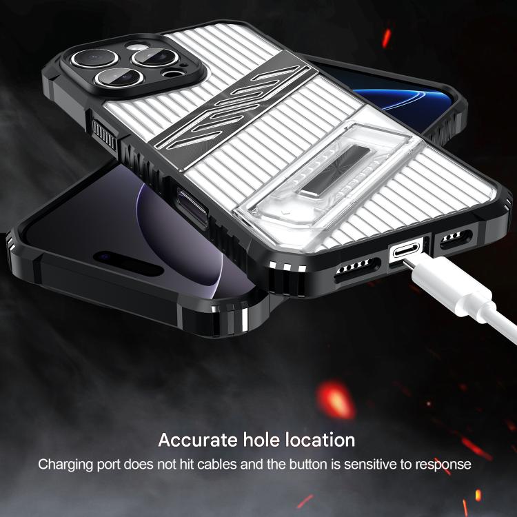 Funda híbrida TPU para iPhone 12 con soporte para PC (Gris y Negro)