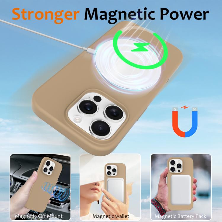 Funda de Silicona Magsafe para iPhone 16 Pro Max con Botón de Control de Cámara (Dorada)