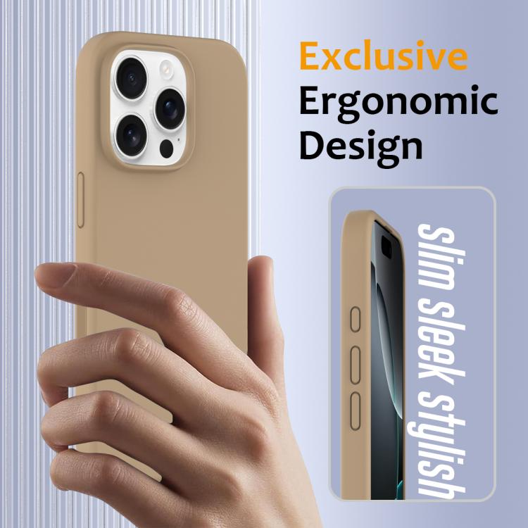 Funda de Silicona Magsafe para iPhone 16 Pro Max con Botón de Control de Cámara (Dorada)