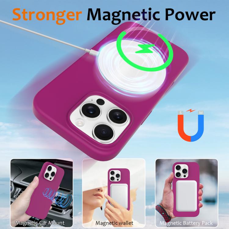 Funda de Silicona Magsafe para iPhone 16 Pro con Botón de Control de Cámara (Morado)