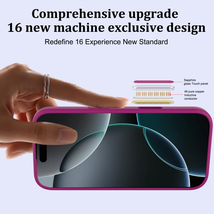 Funda de Silicona Magsafe para iPhone 16 Pro con Botón de Control de Cámara (Morado)