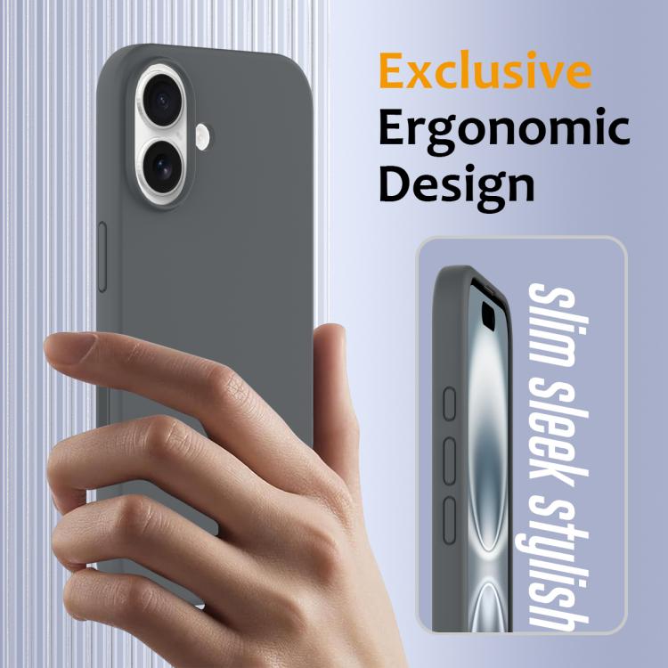 Funda de Silicona Magsafe para iPhone 16 Plus con Botón de Control de Cámara (Gris)