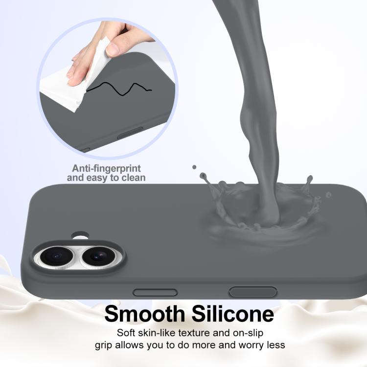 Funda de Silicona Magsafe para iPhone 16 Plus con Botón de Control de Cámara (Gris)