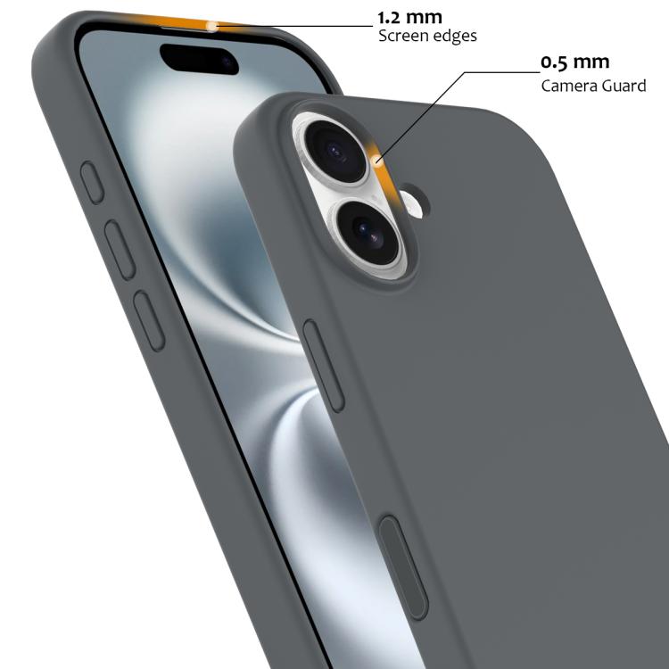Funda de Silicona Magsafe para iPhone 16 Plus con Botón de Control de Cámara (Gris)