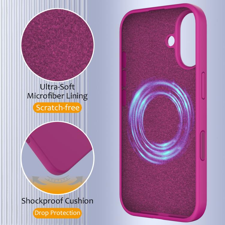 Funda de Silicona Magsafe para iPhone 16 Plus con Botón de Control de Cámara (Morado)