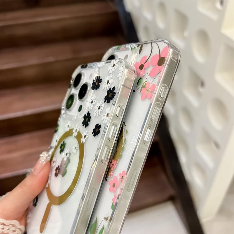 Funda para Teléfono iPhone 14 Pro con Laminado Doble Cara Imd Magsafe (Flores Rosas)