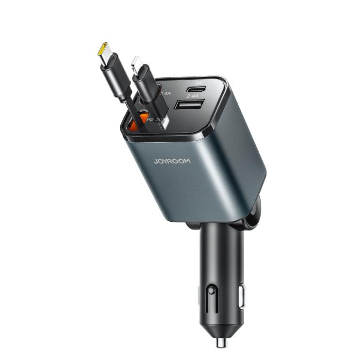 Cargador De Coche Con Cable Retráctil 4 En 1 Joyroom Ccl05 (Gris Oscuro)