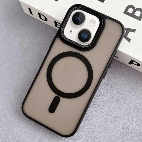 Funda híbrida TPU y PC marco Lente diamante para iPhone 13 Magsafe (Negra)