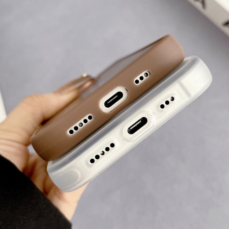 Funda híbrida TPU y PC para iPhone 15 Pro Max Magsafe con marco de Lente de diamante (Gris)